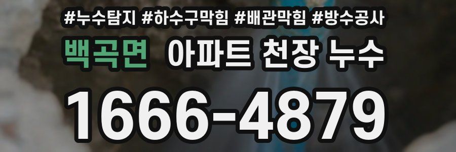 백곡면 아파트 천장 누수