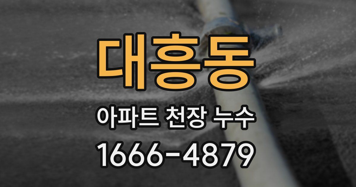 대흥동 아파트 천장 누수