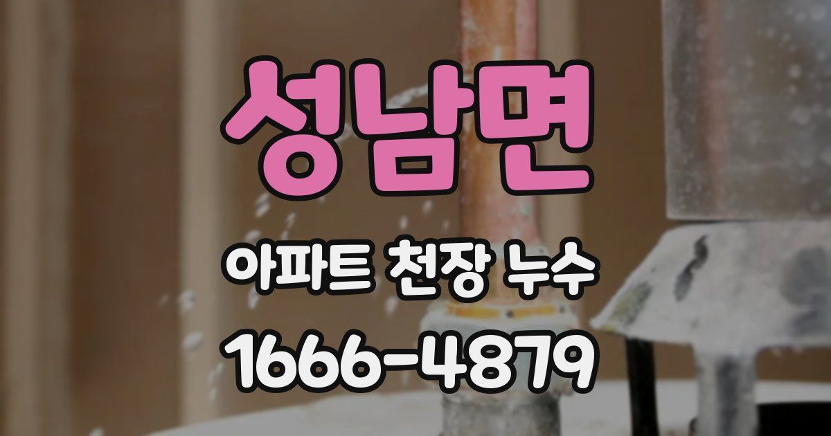 성남면 아파트 천장 누수