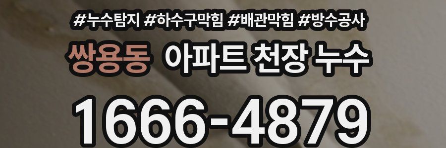 쌍용동 아파트 천장 누수