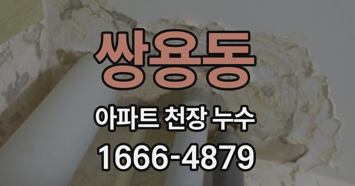 쌍용동 아파트 천장 누수