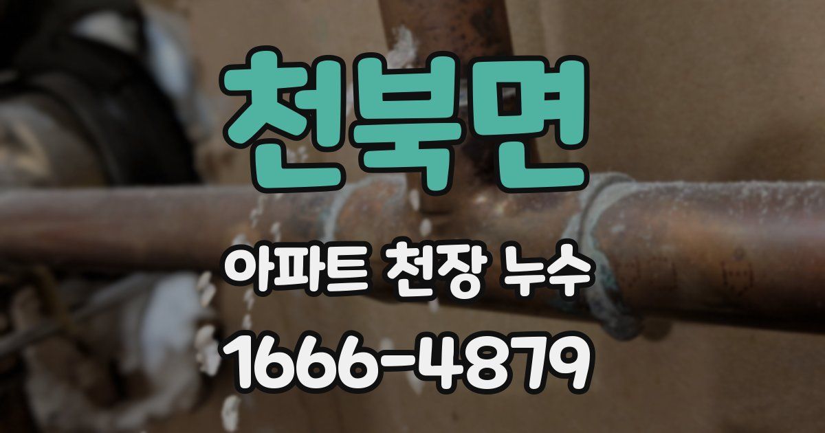 천북면 아파트 천장 누수
