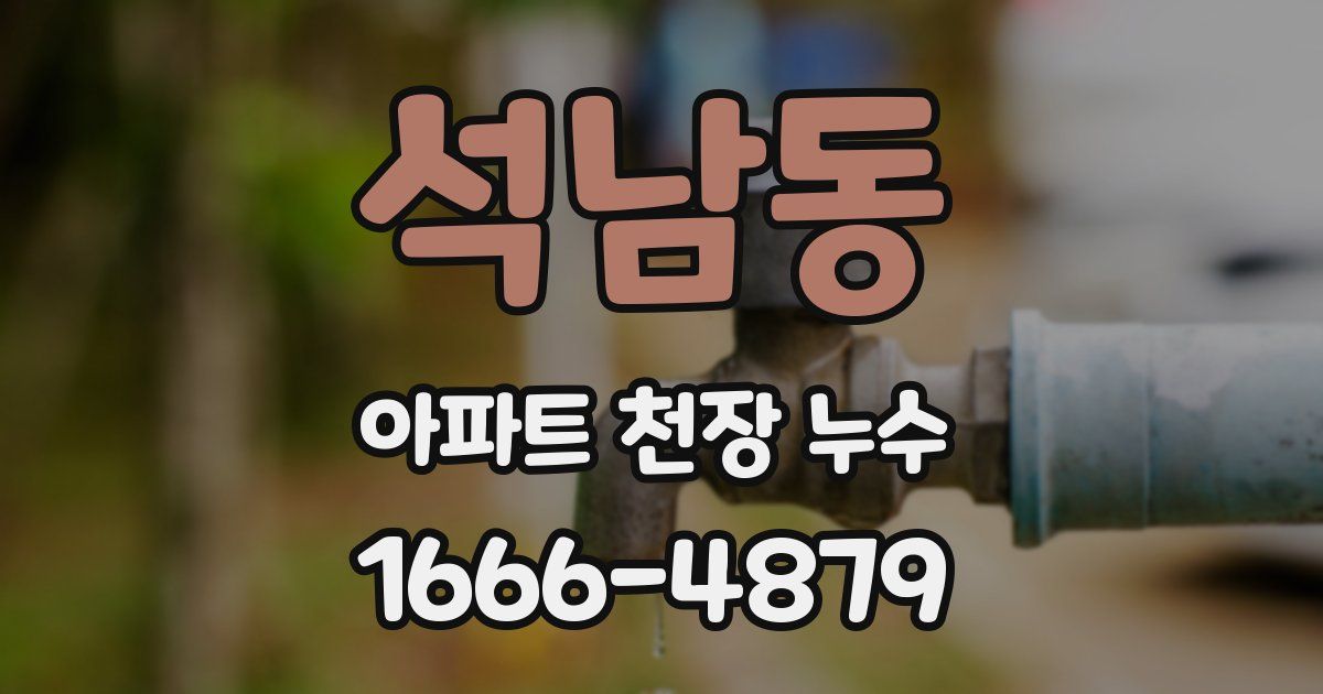 석남동 아파트 천장 누수