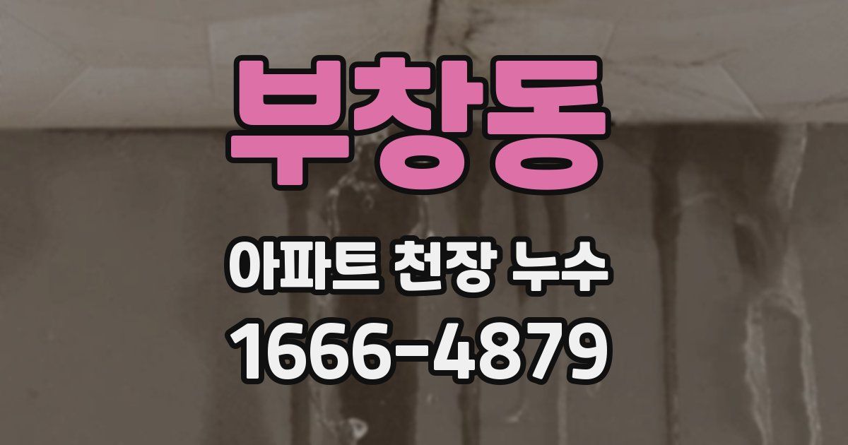 부창동 아파트 천장 누수