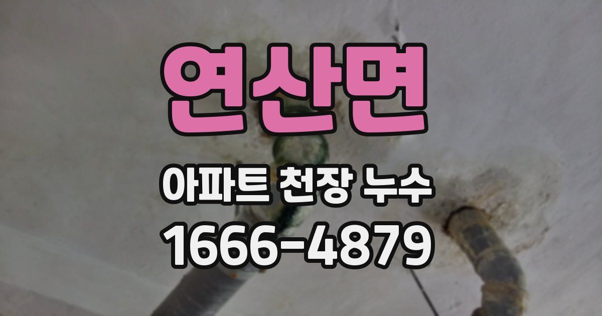 연산면 아파트 천장 누수