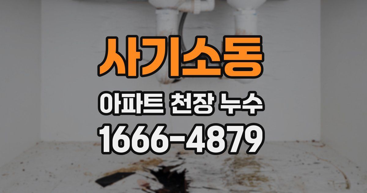 사기소동 아파트 천장 누수