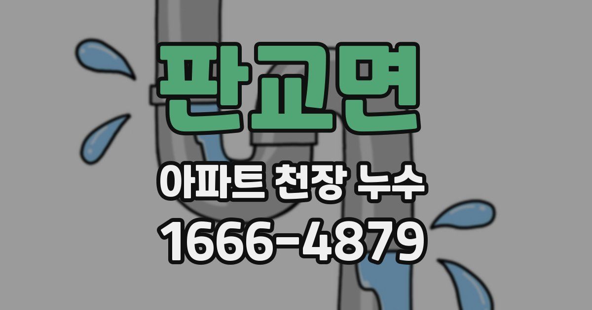 판교면 아파트 천장 누수
