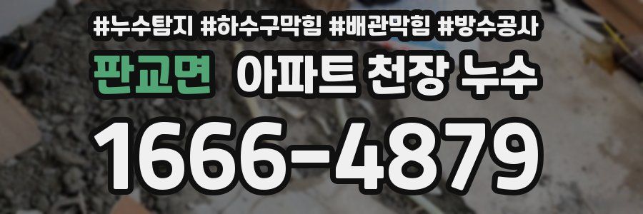 판교면 아파트 천장 누수