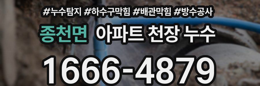종천면 아파트 천장 누수