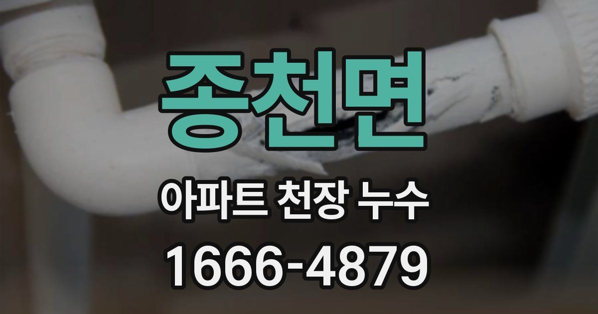 종천면 아파트 천장 누수