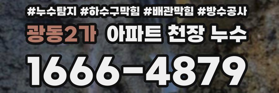 광동2가 아파트 천장 누수