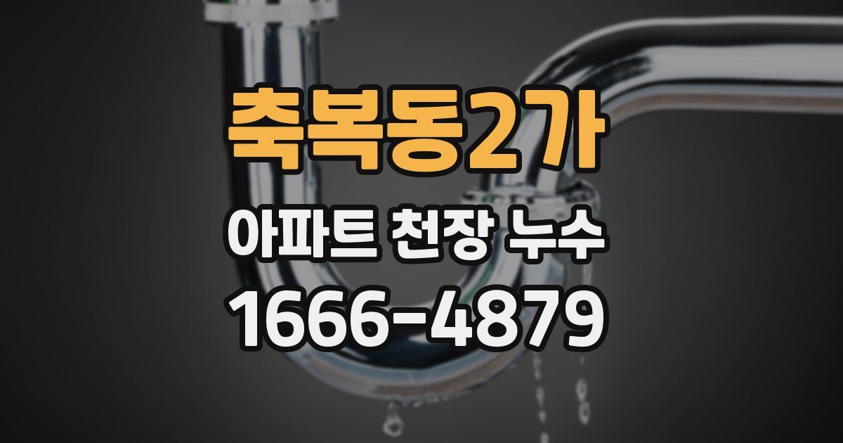 축복동2가 아파트 천장 누수