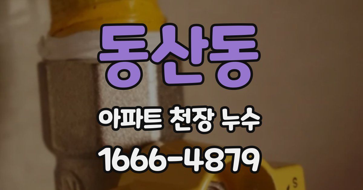 동산동 아파트 천장 누수