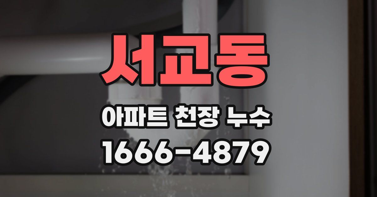 서교동 아파트 천장 누수