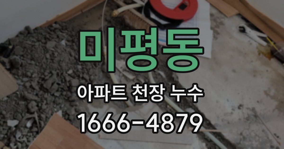 미평동 아파트 천장 누수