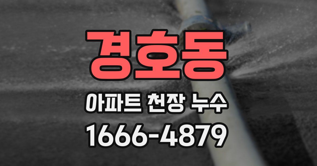 경호동 아파트 천장 누수