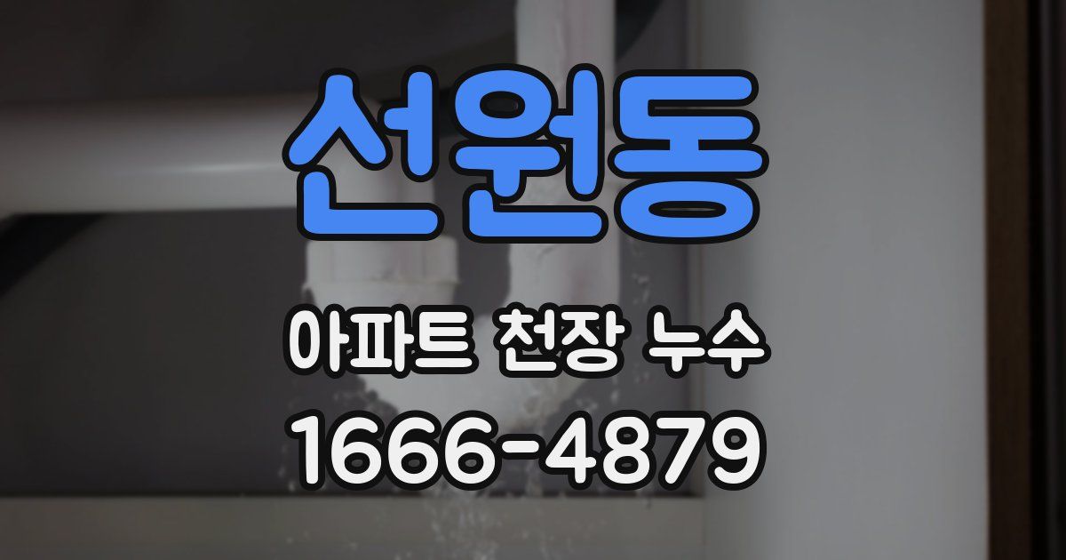 선원동 아파트 천장 누수