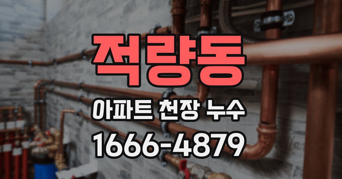 적량동 아파트 천장 누수