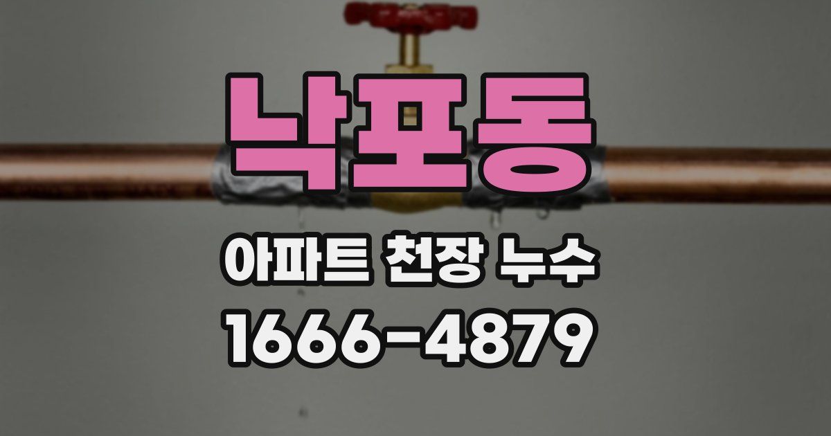 낙포동 아파트 천장 누수