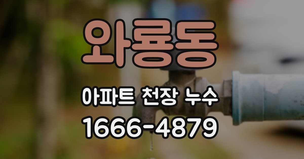 와룡동 아파트 천장 누수