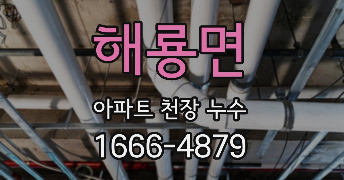 해룡면 아파트 천장 누수
