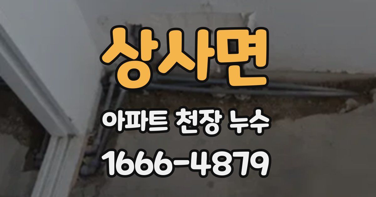 상사면 아파트 천장 누수