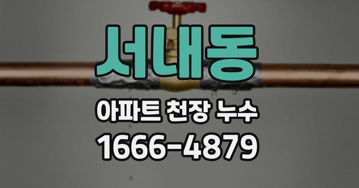 서내동 아파트 천장 누수