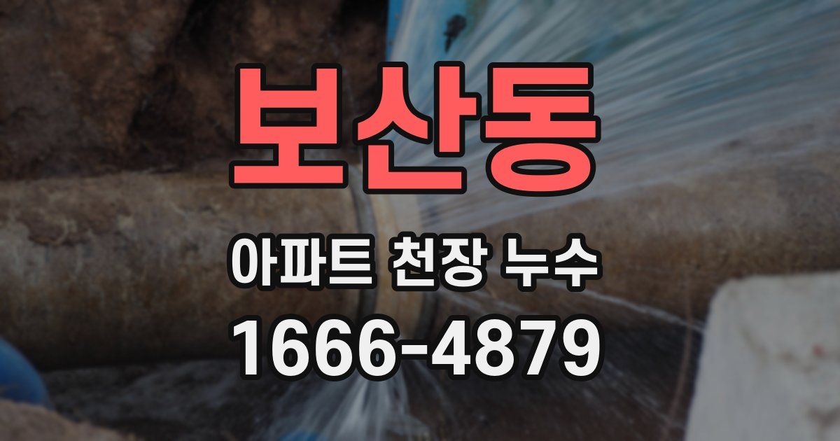 보산동 아파트 천장 누수