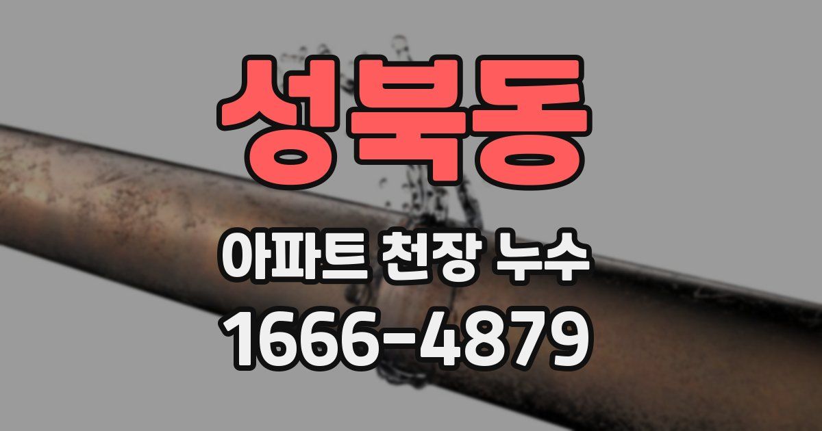 성북동 아파트 천장 누수