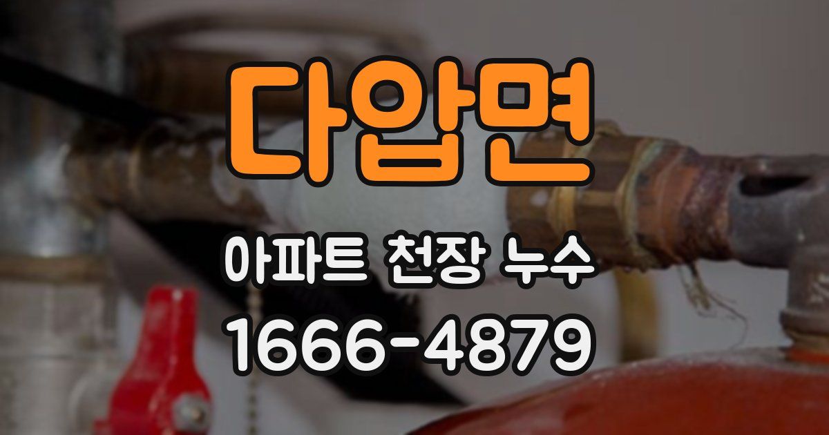 다압면 아파트 천장 누수