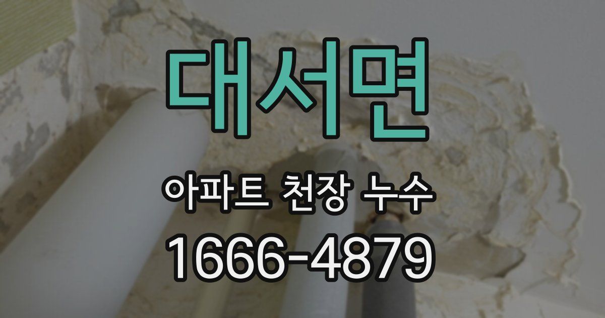 대서면 아파트 천장 누수