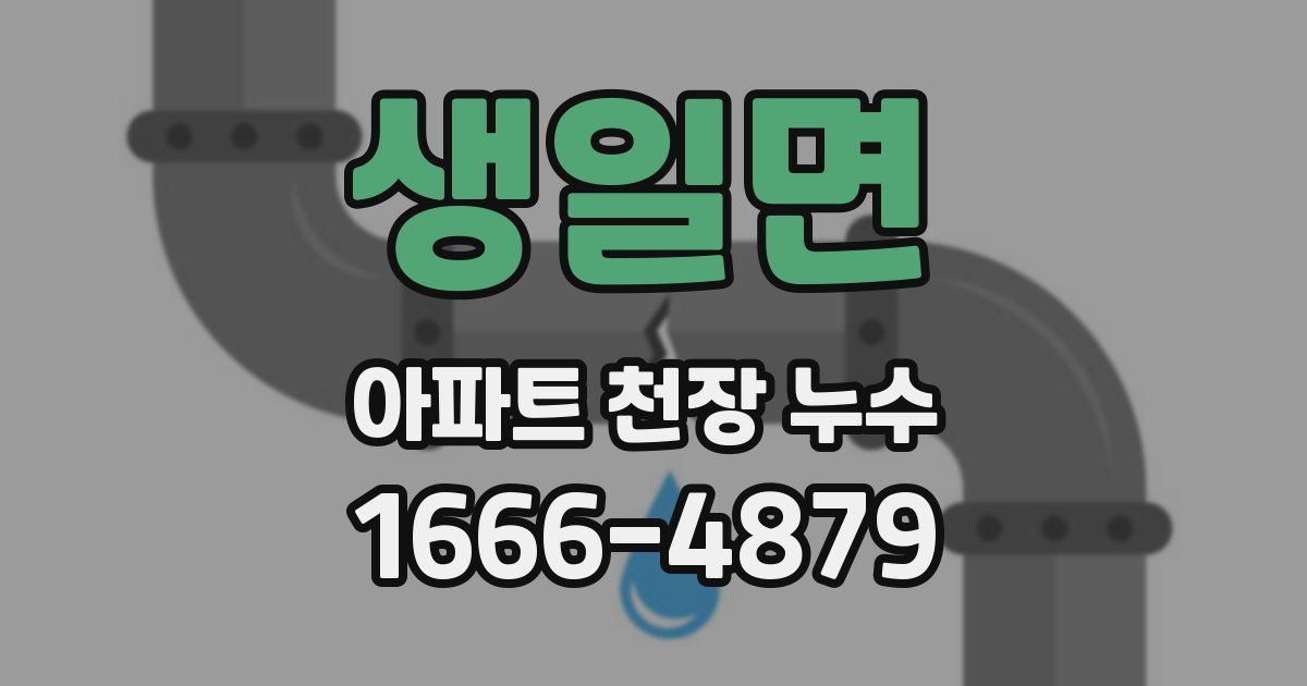 생일면 아파트 천장 누수