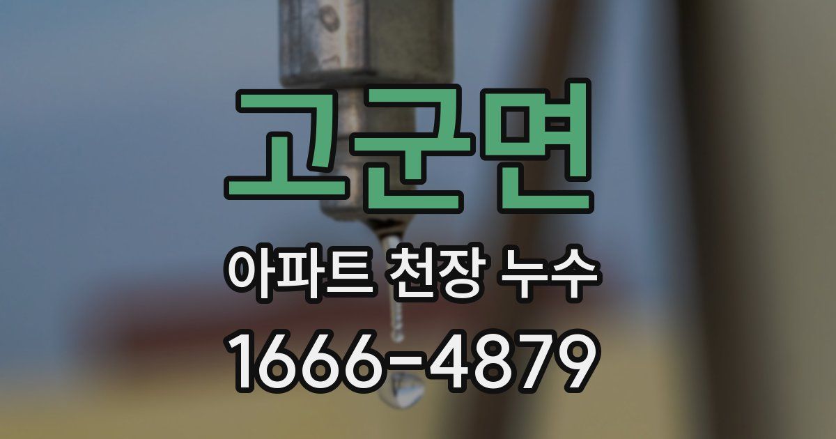 고군면 아파트 천장 누수