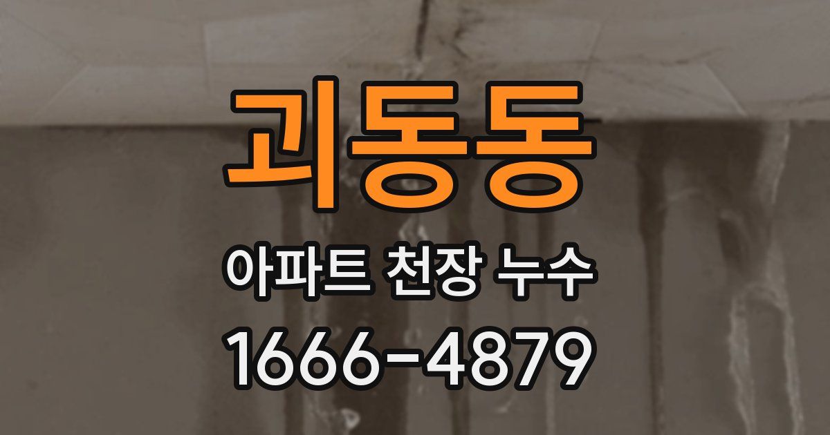 괴동동 아파트 천장 누수