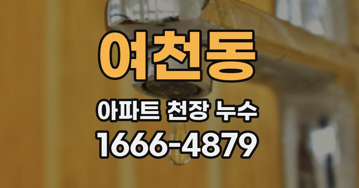 여천동 아파트 천장 누수