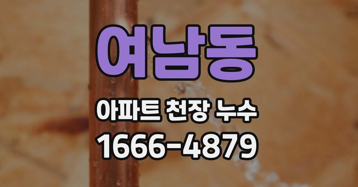 여남동 아파트 천장 누수