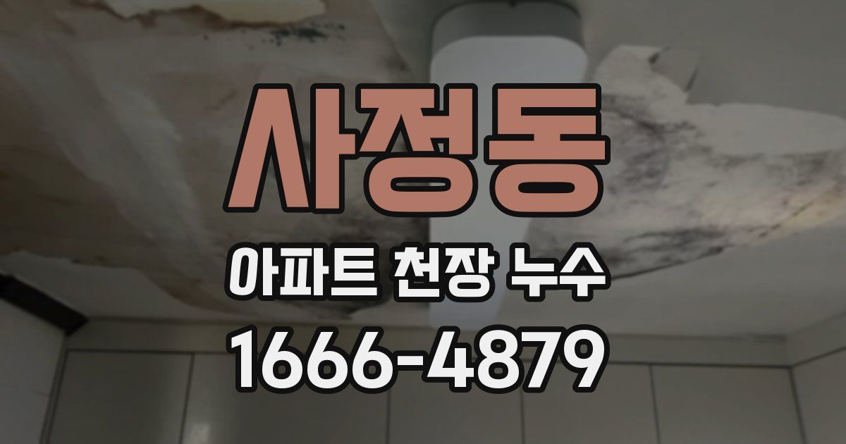사정동 아파트 천장 누수
