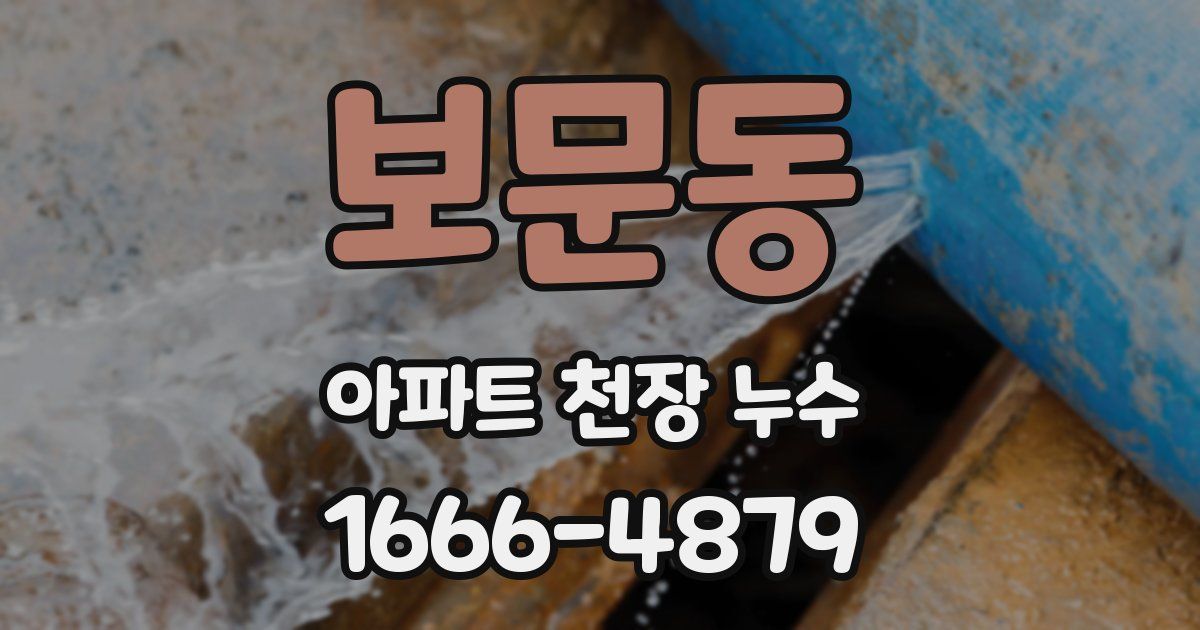 보문동 아파트 천장 누수