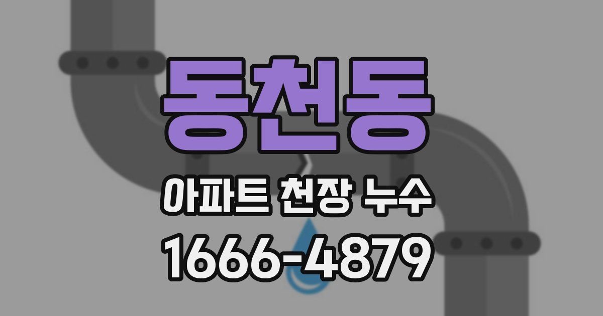 동천동 아파트 천장 누수