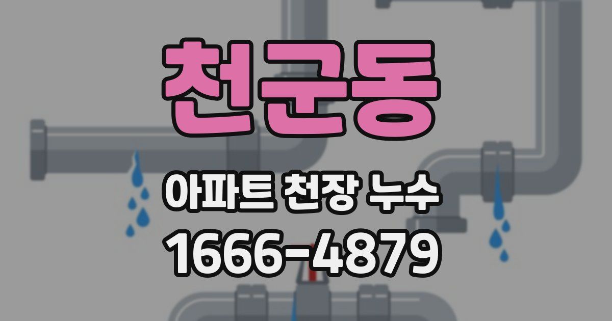 천군동 아파트 천장 누수