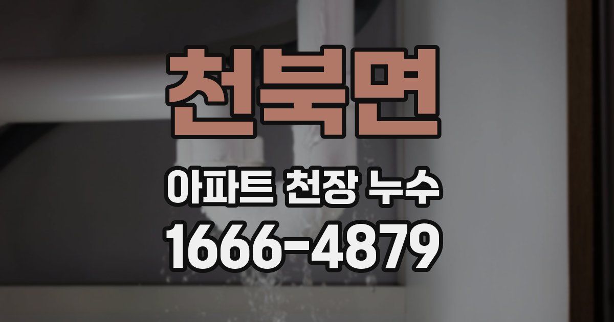 천북면 아파트 천장 누수