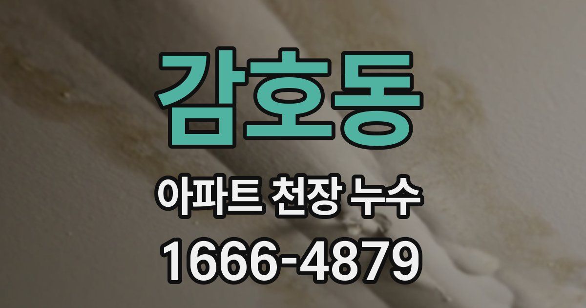 감호동 아파트 천장 누수