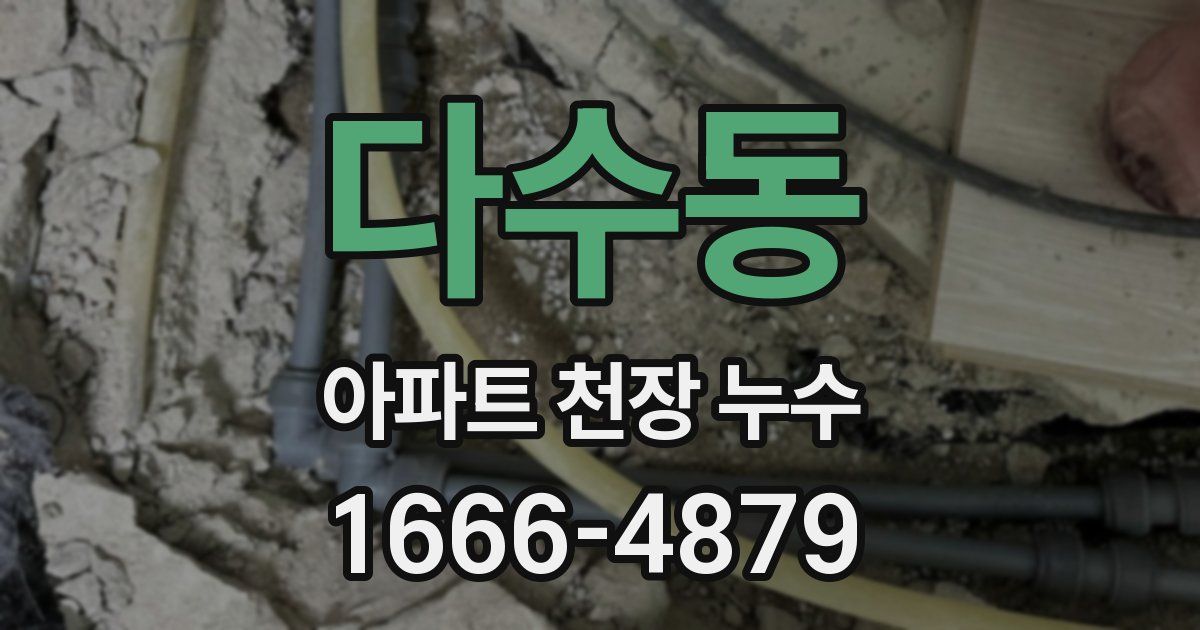 다수동 아파트 천장 누수