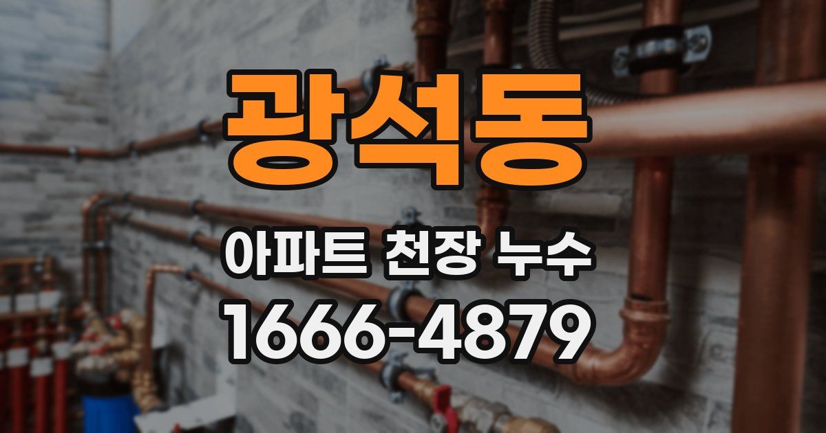 광석동 아파트 천장 누수