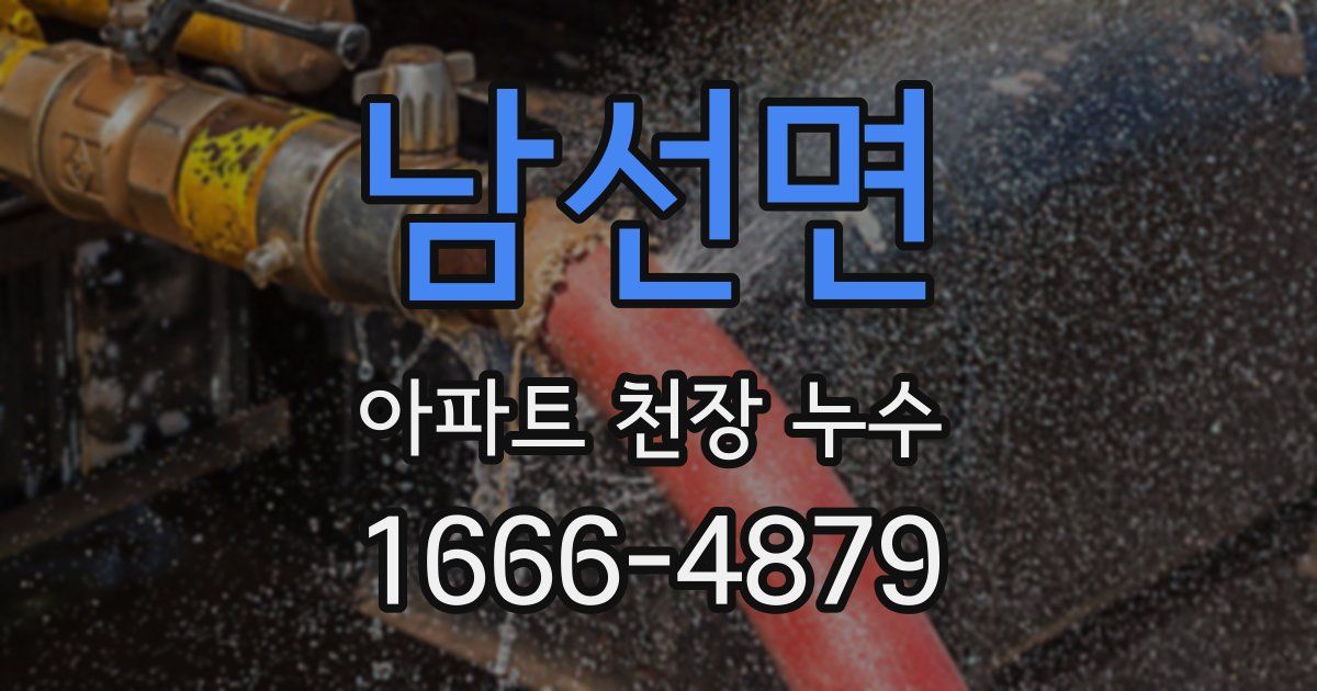 남선면 아파트 천장 누수