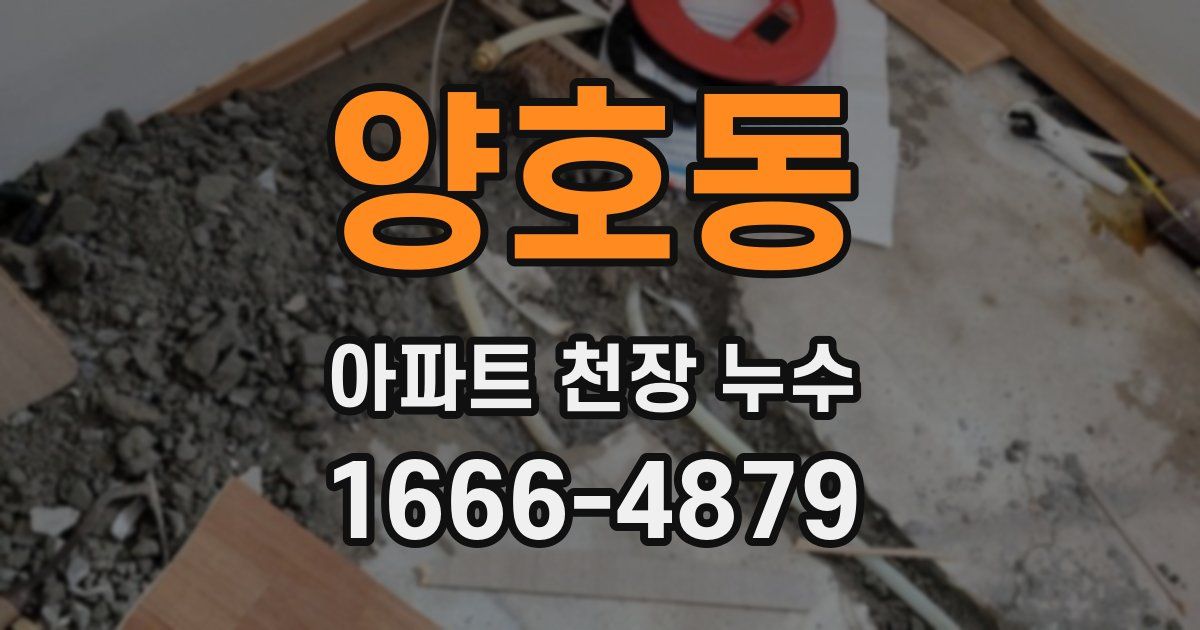 양호동 아파트 천장 누수