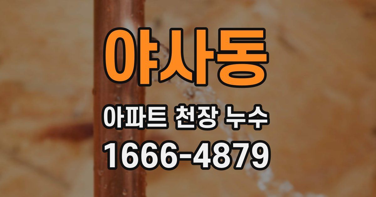 야사동 아파트 천장 누수