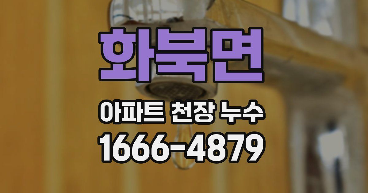 화북면 아파트 천장 누수