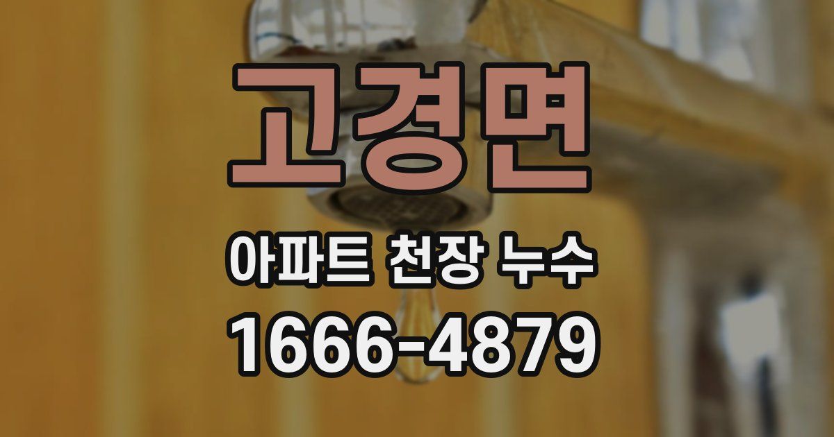 고경면 아파트 천장 누수