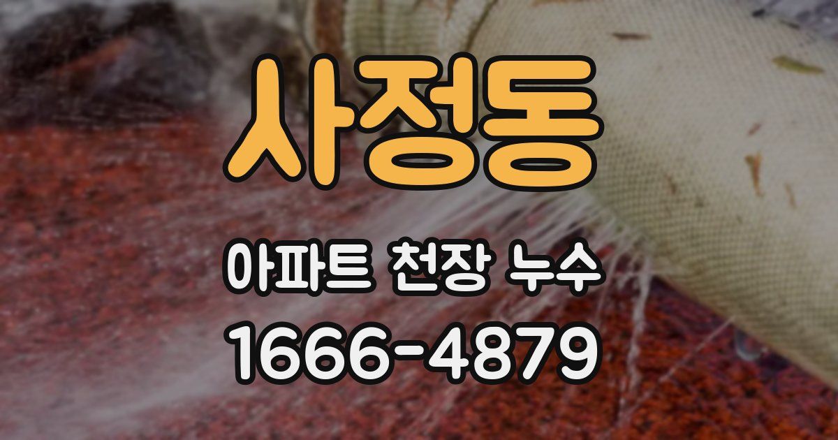 사정동 아파트 천장 누수
